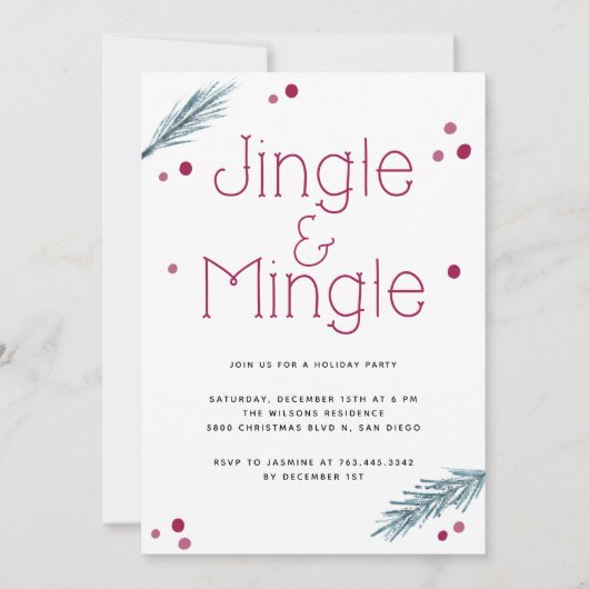 Jingle en Mingle-kerstfeest Kaart (Voorkant)