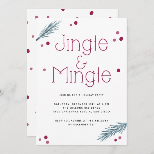 Jingle en Mingle-kerstfeest Kaart (Voorkant / Achterkant)