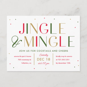 Jingle en Mingle-kerstfeest Nodig Briefkaart uit