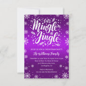 Jingle en Mingle Kerstfeest paarse besneeuwde Kaart (Voorkant)