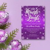 Jingle en Mingle Kerstfeest paarse besneeuwde Kaart