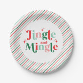 Jingle en Mingle kerstfeest Papieren Bordje (Voorkant)