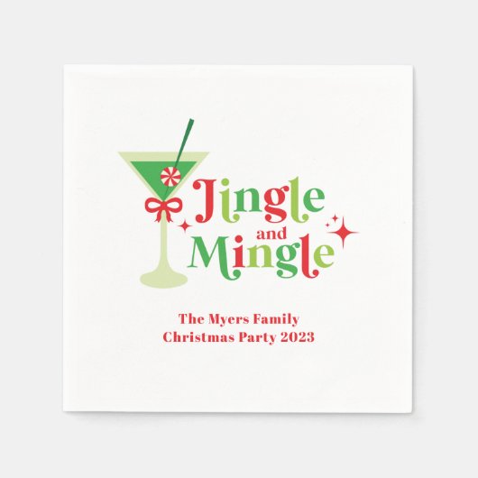 Jingle en Mingle Kerstfeest Servet (Voorkant)