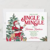Jingle en Mingle Kerstfeest uitnodigen Kaart (Voorkant)