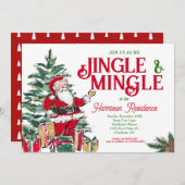 Jingle en Mingle Kerstfeest uitnodigen Kaart (Voorkant / Achterkant)