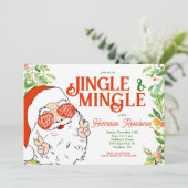 Jingle en Mingle Kerstfeest uitnodigen Kaart (Staand voorkant)
