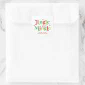 Jingle en Mingle Kerstfeest Vierkante Sticker (Tas)