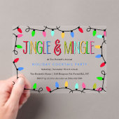 Jingle en Mingle | Kerstfeestdag — Cocktail Acryl Uitnodigingen (Insitu (Draagbaar))