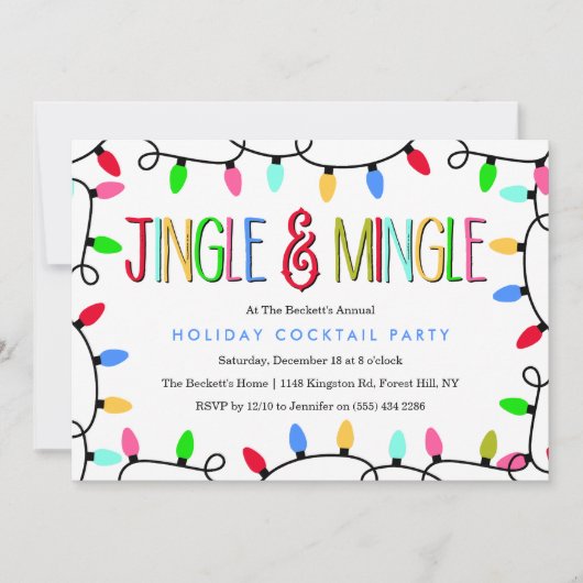 Jingle en Mingle | Kerstfeestdag — Cocktail Kaart (Voorkant)