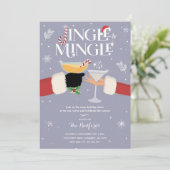 Jingle en Mingle Kerstfeestdag Cocktail Party Kaart (Staand voorkant)
