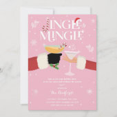 Jingle en Mingle Kerstfeestdag Cocktail Party Kaart (Voorkant)