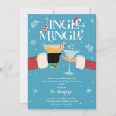 Jingle en Mingle Kerstfeestdag Cocktail Party Kaart (Voorkant)