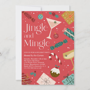 Jingle en Mingle Kerstfeestdag Cocktail Party Kaart