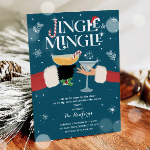 Jingle en Mingle Kerstfeestdag Cocktail Party Kaart