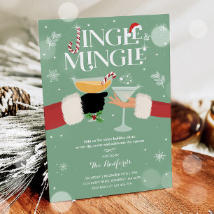 Jingle en Mingle Kerstfeestdag Cocktail Party Kaart
