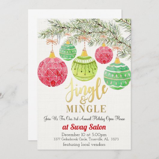 Jingle en Mingle-kerstfeestdag Kaart (Voorkant / Achterkant)