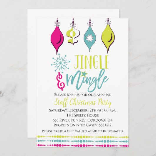 Jingle en Mingle-kerstfeestdag Kaart (Voorkant / Achterkant)