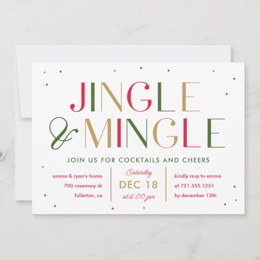 Jingle en Mingle-kerstfeestdag Kaart (Voorkant)