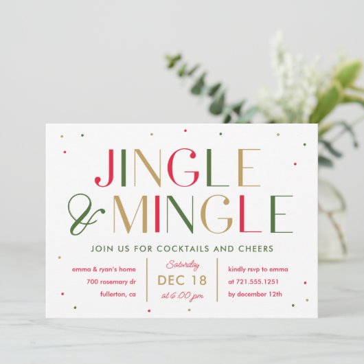 Jingle en Mingle-kerstfeestdag Kaart (Staand voorkant)