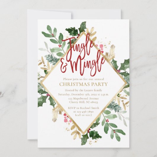 Jingle en Mingle-kerstfeestdag Kaart (Voorkant)