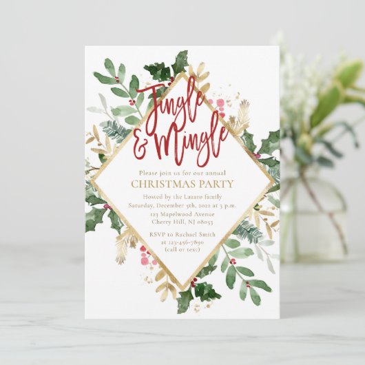 Jingle en Mingle-kerstfeestdag Kaart (Staand voorkant)