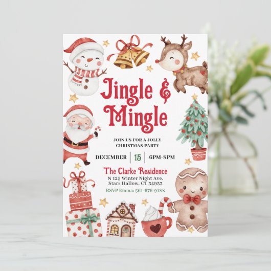 Jingle en Mingle-kerstfeestdag Kaart (Staand voorkant)