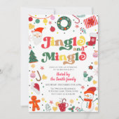 Jingle en Mingle kerstfeestje Kaart (Voorkant)