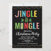 Jingle en Mingle kerstfeestjes Feestdagen uitnodig Kaart (Voorkant)
