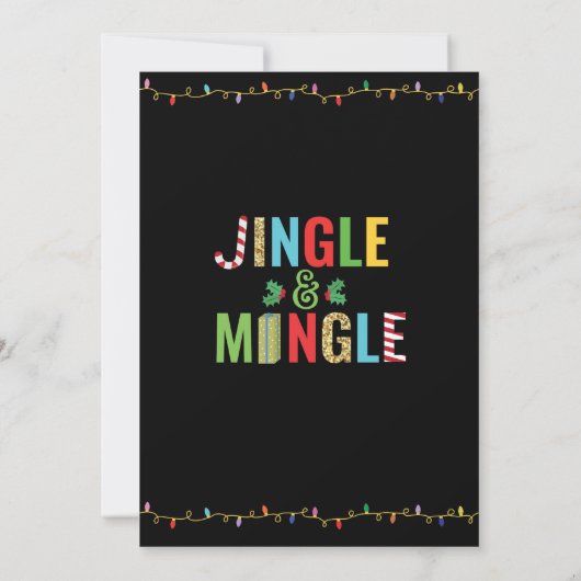 Jingle en Mingle kerstfeestjes Feestdagen uitnodig Kaart (Achterkant)