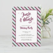 Jingle en Mingle Kerstmis Feest Stripes Kaart (Staand voorkant)