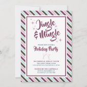 Jingle en Mingle Kerstmis Feest Stripes Kaart (Voorkant)