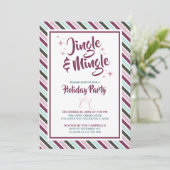 Jingle en Mingle Kerstmis Feest Stripes Kaart (Staand voorkant)