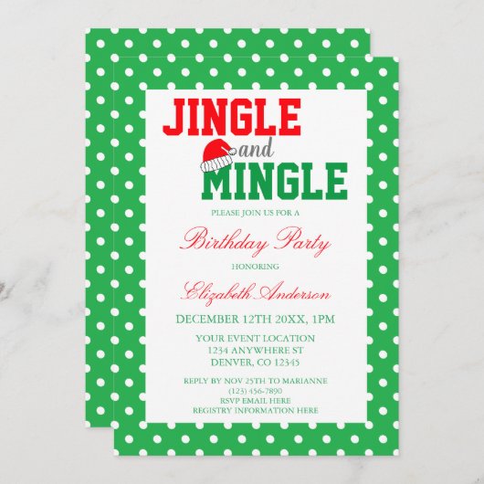 Jingle en Mingle Kerstmis Kaart (Voorkant / Achterkant)