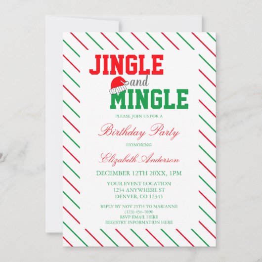 Jingle en Mingle Kerstmis Kaart (Voorkant)