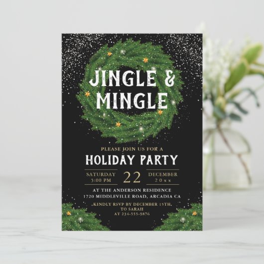 Jingle en Mingle Kerstmis met feestdag Kaart (Staand voorkant)