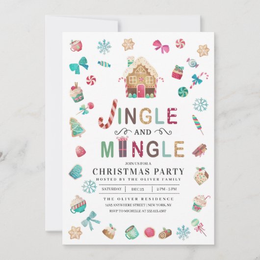 Jingle en Mingle Kerstontbijt Kaart (Voorkant)