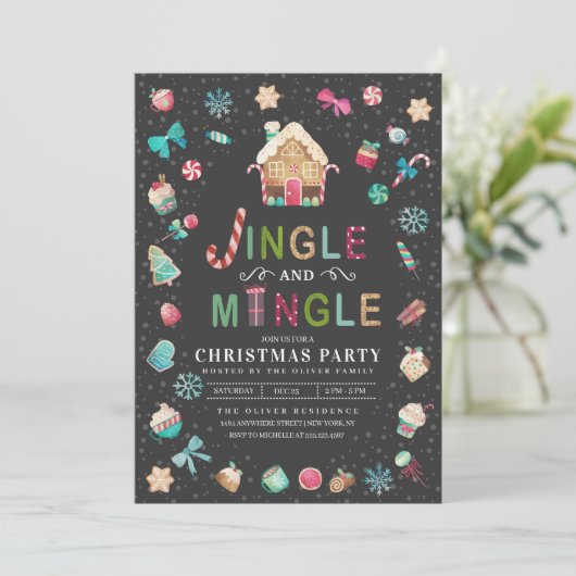 Jingle en Mingle Kerstontbijt Kaart (Staand voorkant)
