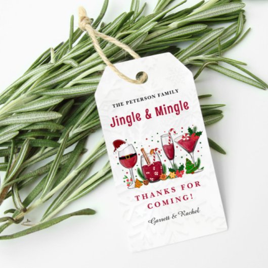 Jingle en Mingle Kerstparty Cadeaulabel