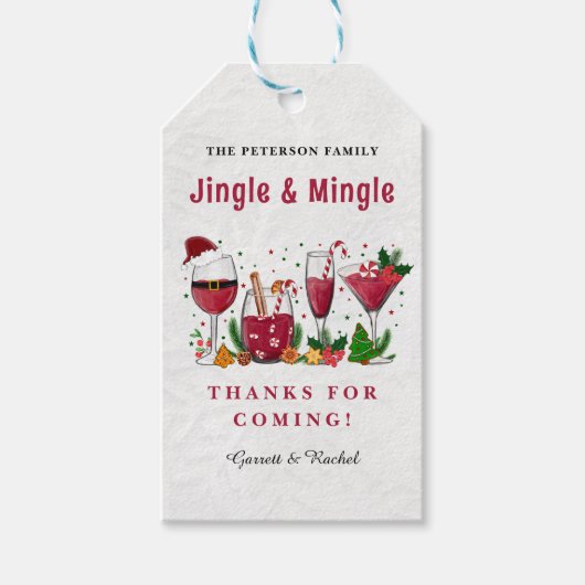 Jingle en Mingle Kerstparty Cadeaulabel (Voorkant)