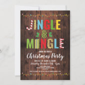 Jingle en Mingle kerstparty Feestdagen Hout Kaart (Voorkant)