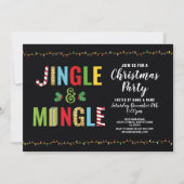 Jingle en Mingle Kerstparty Holly Feestdagen Kaart (Voorkant)