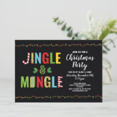 Jingle en Mingle Kerstparty Holly Feestdagen Kaart (Staand voorkant)