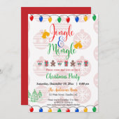 Jingle en Mingle Kerstparty Home Kantoor Invi Kaart (Voorkant / Achterkant)