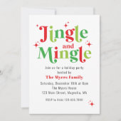 Jingle en Mingle Kerstparty Kaart (Voorkant)