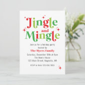 Jingle en Mingle Kerstparty Kaart (Staand voorkant)