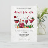 Jingle en Mingle Kerstparty Kaart (Staand voorkant)