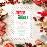 Jingle en Mingle Kerstparty Kaart<br><div class="desc">Jingle en Mingle-kerstfeestdag met feestelijke achtergrond</div>