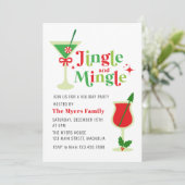 Jingle en Mingle Kerstparty Kaart (Staand voorkant)