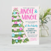 Jingle en Mingle Kerstparty Kaart (Staand voorkant)