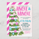 Jingle en Mingle Kerstparty Kaart (Voorkant / Achterkant)